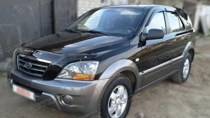 Дефлекторы окон (ветровики) Kia Sorento (BL) 2002-2009"EuroStandard" (Киа Соренто) Кобра Тюнинг