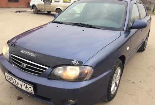 Дефлектор капота (мухобойка) KIA Spectra с 2005 г.в (Киа Спектра) Вип Тюнинг